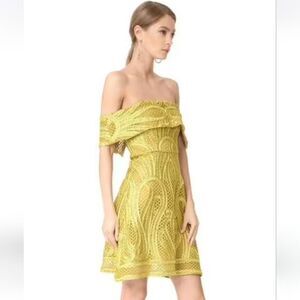 Thurley NWT Ravello Crochet Strapless Dress Off Shoulder‎ Zest Yellow Women's 6